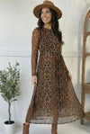 We Run the World Leopard Mesh Lined Dress