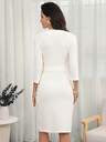 Elegant Party Dress For Women, White Dress, Formal Wear, Work Dress, Suitable For Autumn Wear, Outing Dress