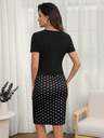 Elegant Mature Polka-Dot Dress Features Black Polka Dot Buckles And A Faux Two-Piece Design. Perfect For Office Brunch Parties Teachers' Day Summer
