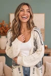 Chilly Cabin Evenings Open Front Cardigan