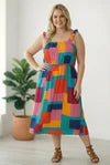 Pop Art Patchwork Midi Dress