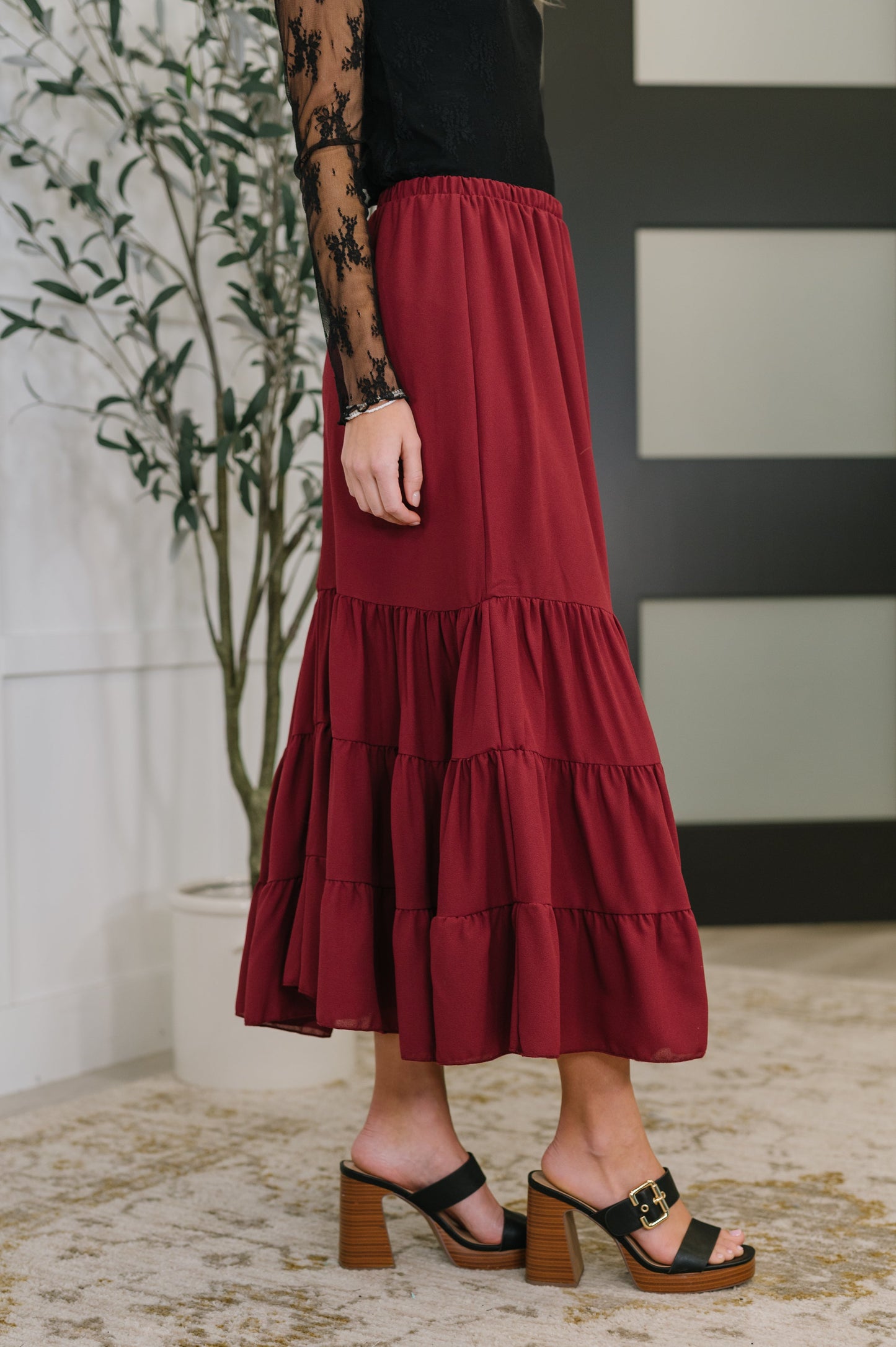 Easy Pick Tiered Maxi Skirt