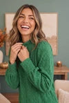 Textured Green Dream Mock Neck Top
